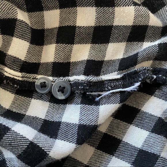 American Eagle Oversized Plaid Shirt Black White Small Relaxed Fit - Picture 9 of 12